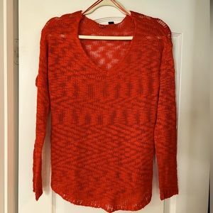 Red V-neck sweater, lightweight, size small